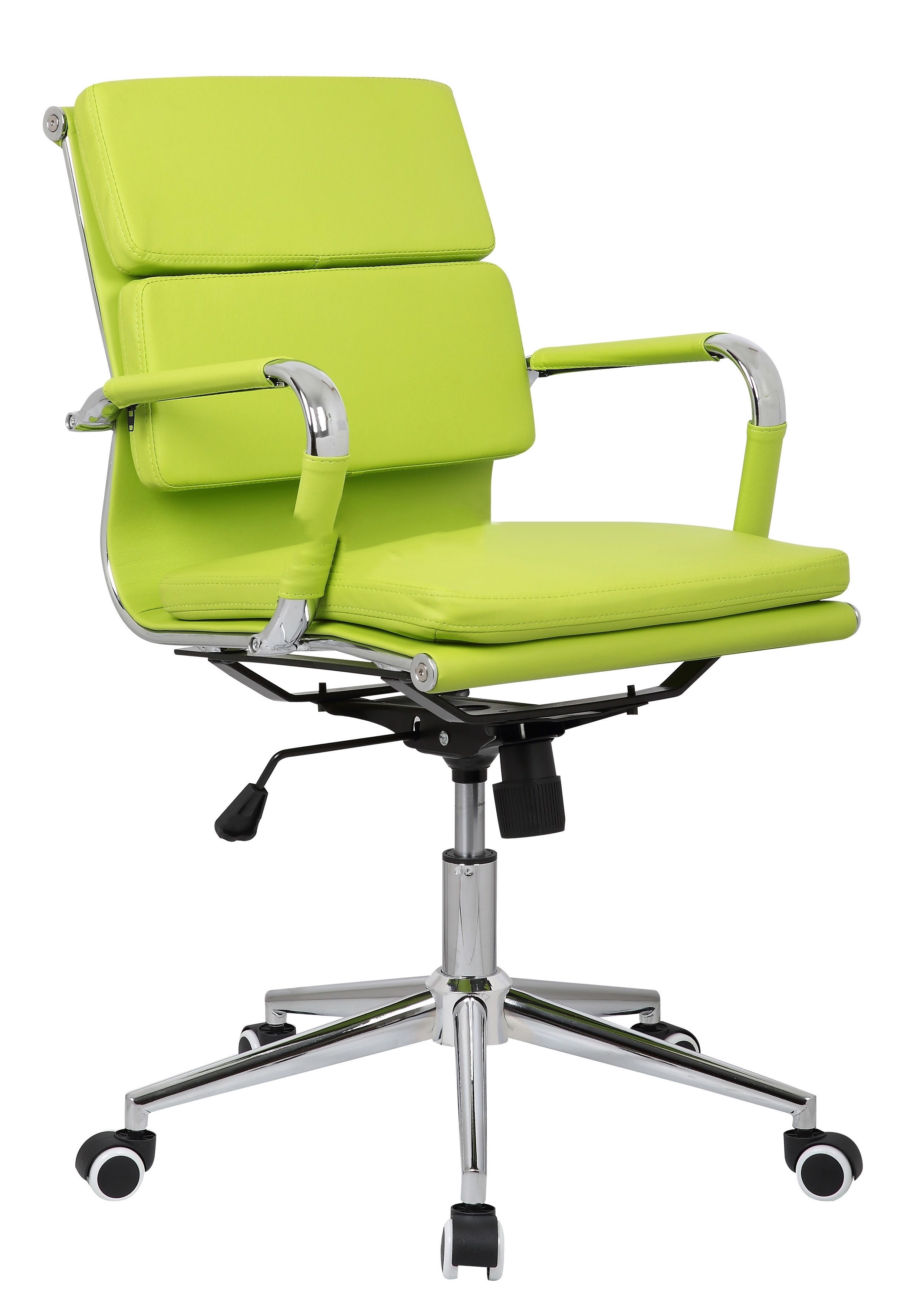 Budget Eames Style Soft Pad Designer Bonded Leather Executive Office Chair Lime Green Furniture And Refurbishment
