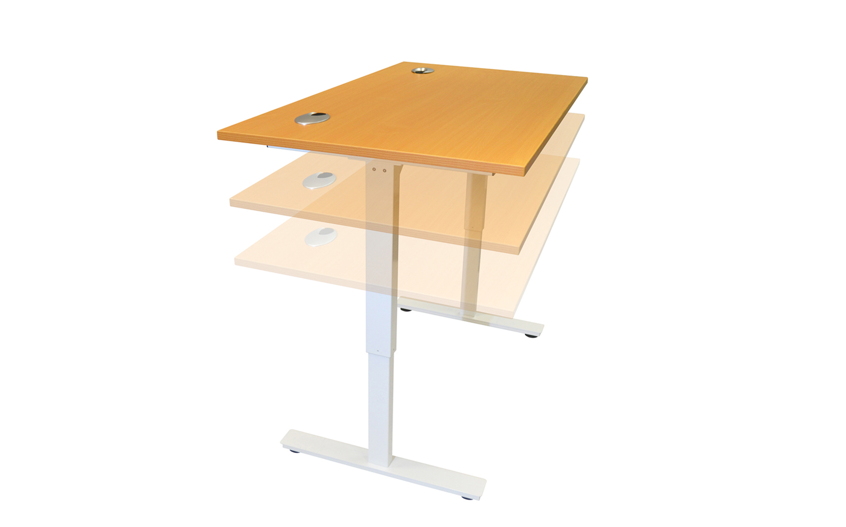 1200x800 Electric Oak top Silver leg  Height Adjustable Sit Stand Desk various sizes and finishes