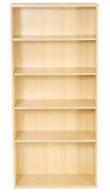 Bookcase with 4 shelves H1800 x W800 x D360, beech