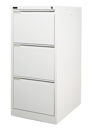 White 3 Drawer Filing Cabinet 470x620x1015