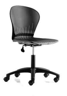 Academy Black plastic swivel chair with castors or glides