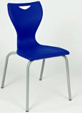 Ex Remploy EN Classic 4 leg chair with silver frame Height: 350mm