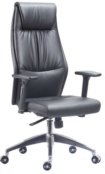 Black faux leather High back executive chair height adjustable arms