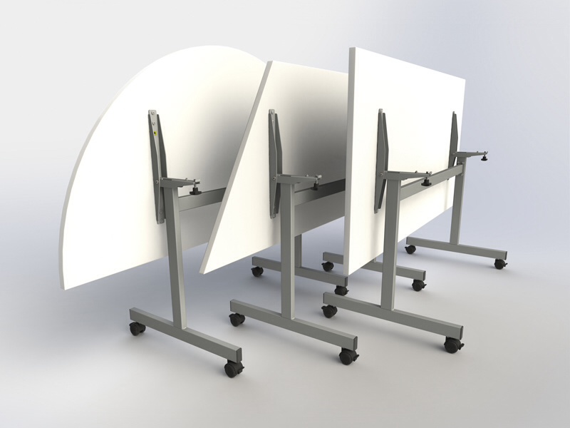 Budget trapezoidal tilt top flip folding table economy range