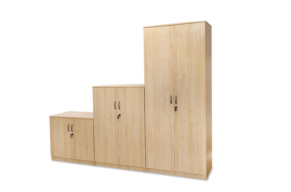 Budget Maple Double Door Cupboard 2 shelves 1200hx800wx500d