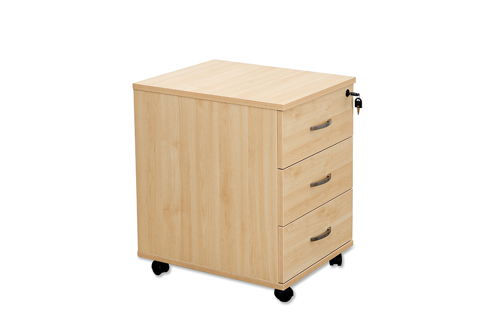 Budget Maple mobile pedestal 3 drawer