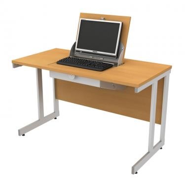 Smart top ICT single desk  1200w x 600d x720h with flip up lid central position various finishes