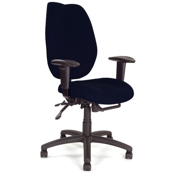 Ergonomic High Back Multi-functional Task Operator Chair with Adjustable Arms in blue or black