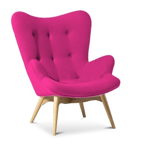 Cashmere Designer Armchair Fuschia, Pink Armchairs