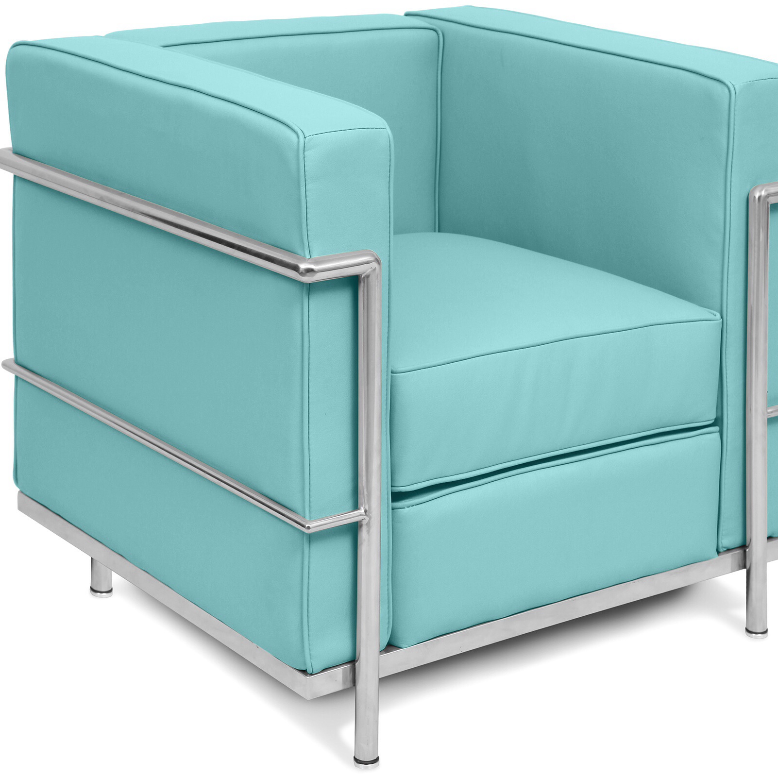 Bright coloured Corbusier style armchair Turquoise