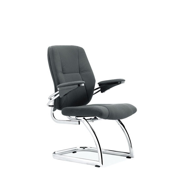 Contemporary Matching Executive armchair with chrome base in black