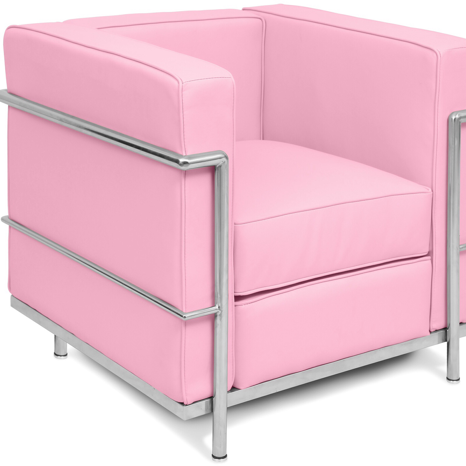 Bright coloured Corbusier style armchair Pink