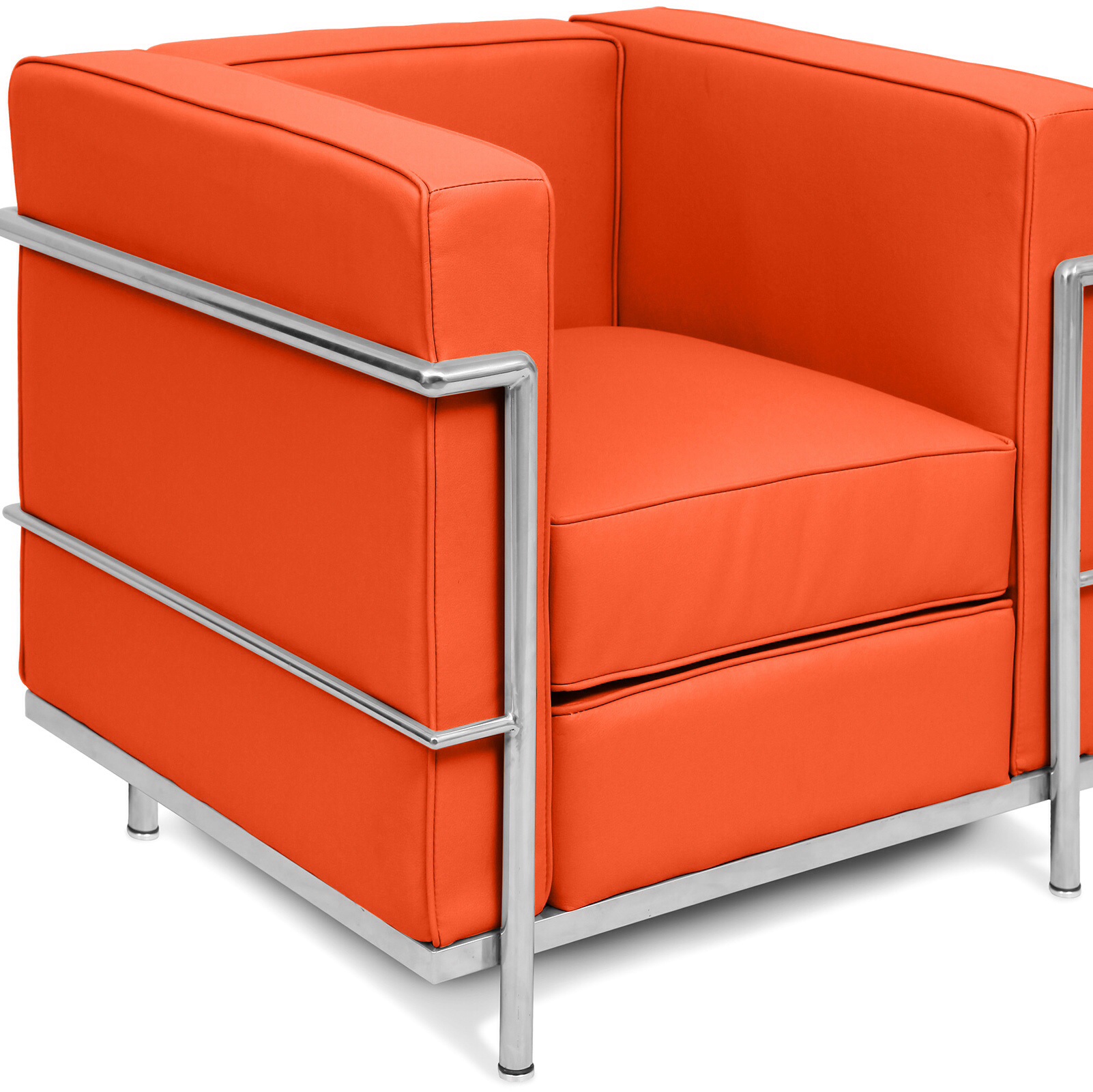 Bright coloured Corbusier style armchair Orange