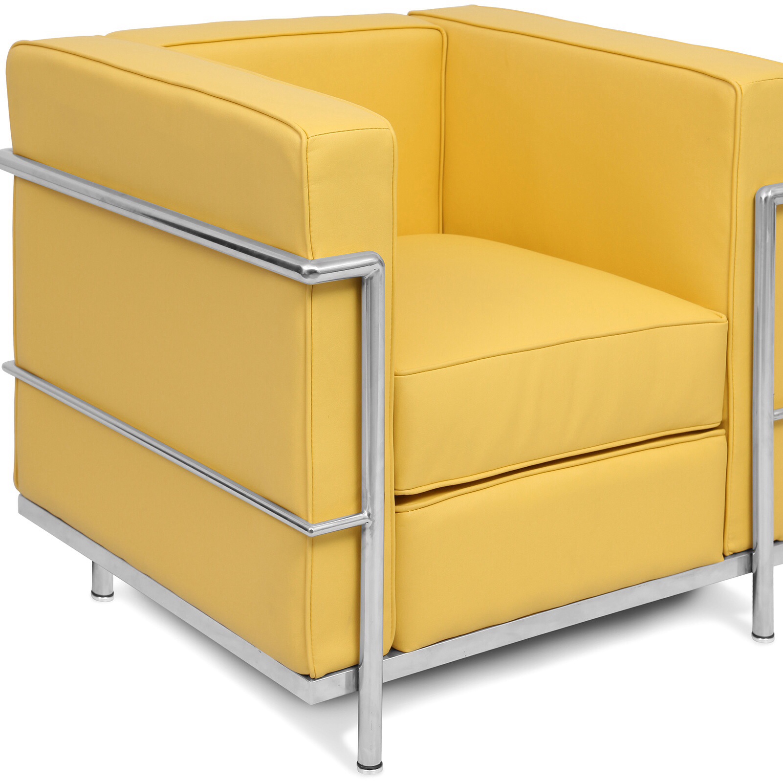 Bright coloured Corbusier style armchair Yellow