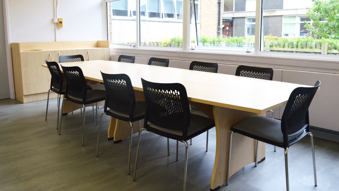 Barrel Shape Boardroom table with arrowhead base or panel H frame 25 mm or 36 mm top various finishes and sizes
