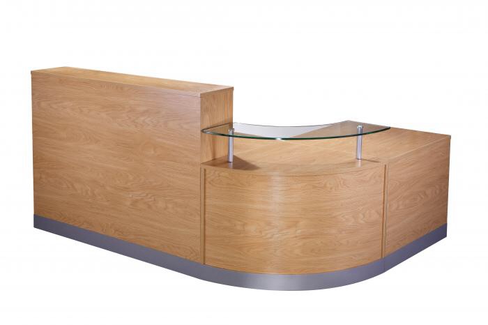 Academy Reception Counter 2400 x 1600 Crown cut Oak