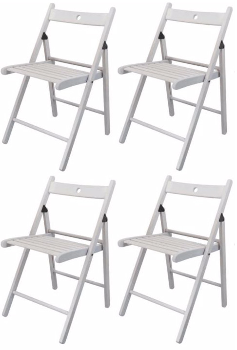White Wooden Folding Chairs 