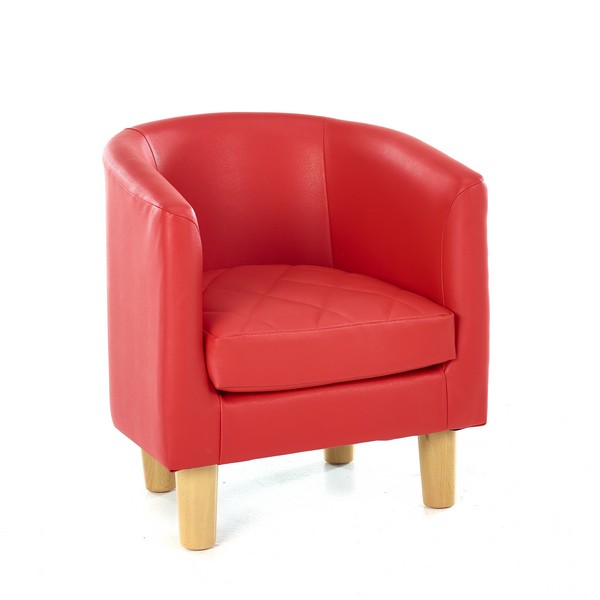 Red Quilted Tub Chair