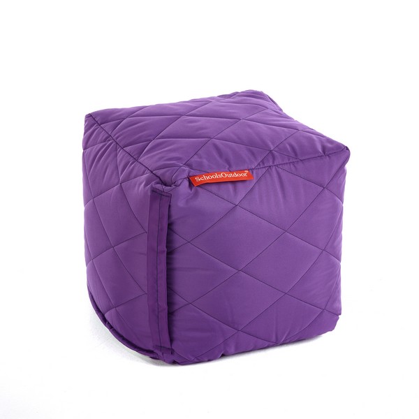 Small Outdoor Quilted Cube Purple