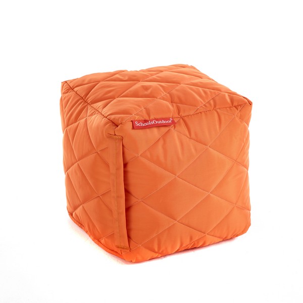 Small Outdoor Quilted Cube Orange