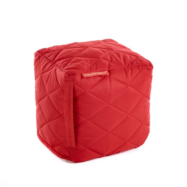 Small Outdoor Quilted Cube Red