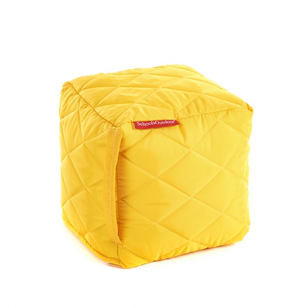 Small Outdoor Quilted Cube Yellow