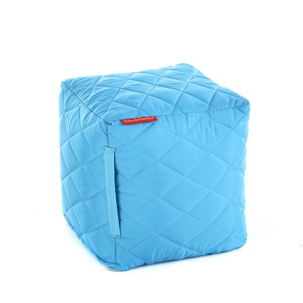 Large Outdoor Quilted Cube Blue
