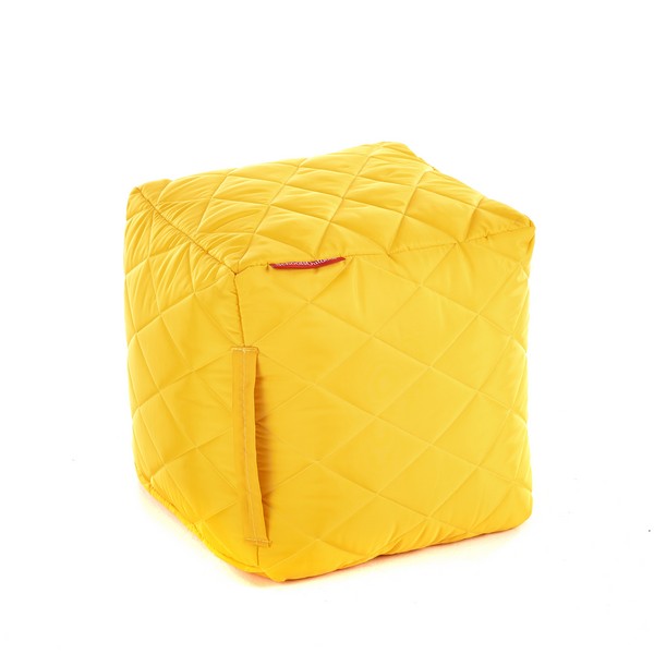 Large Outdoor Quilted Cube Yellow
