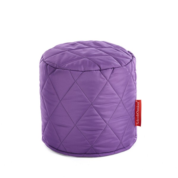 Small Outdoor Quilted Pouffe Purple