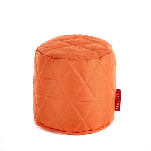 Small Outdoor Quilted Pouffe Orange