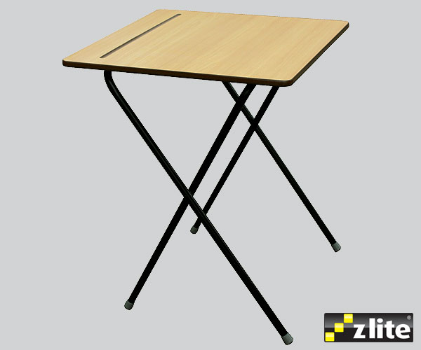 Beech Folding Exam Desk / Home office study desk With Pencil Groove 730 high 600x450. 15 mm top