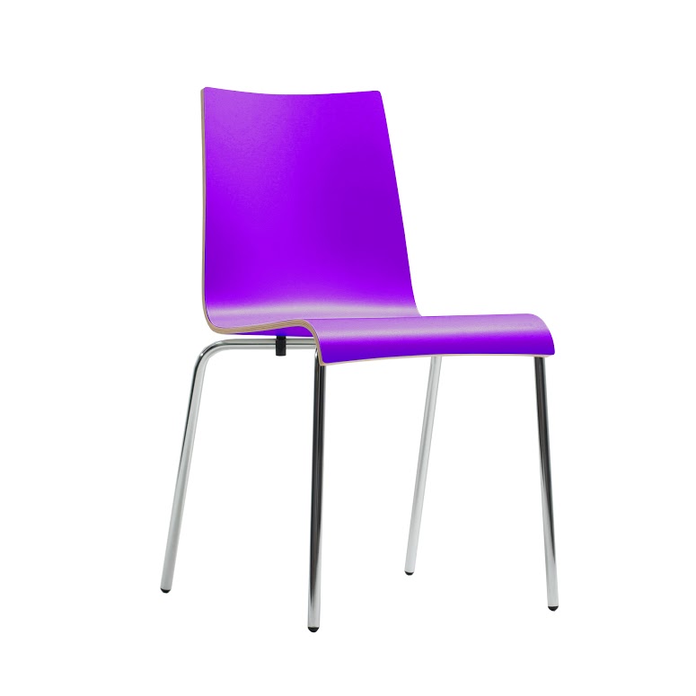 Desi Design Chair curved laminated with wood veneered edge in purple