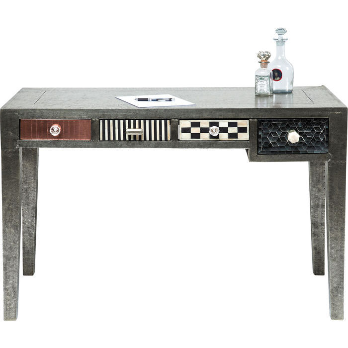 Designer desk with glass mosaic , camel bone , mango wood 1200wx600dx770h