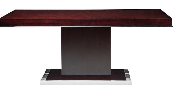 Designer Dark Wood and Chrome Table 1820x920x760