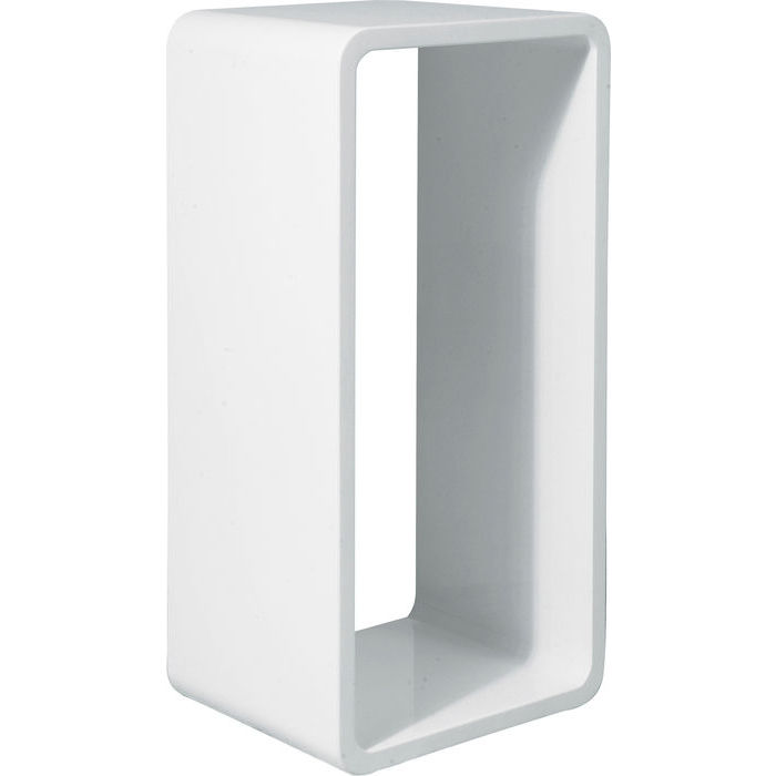 Designer Gloss  White lacquer ice rectangular storage block  900wx450hx350d with curved edges