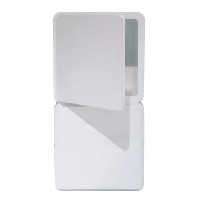Designer Gloss  White lacquer ice cube storage block  450wx450hx350d with curved edges and door