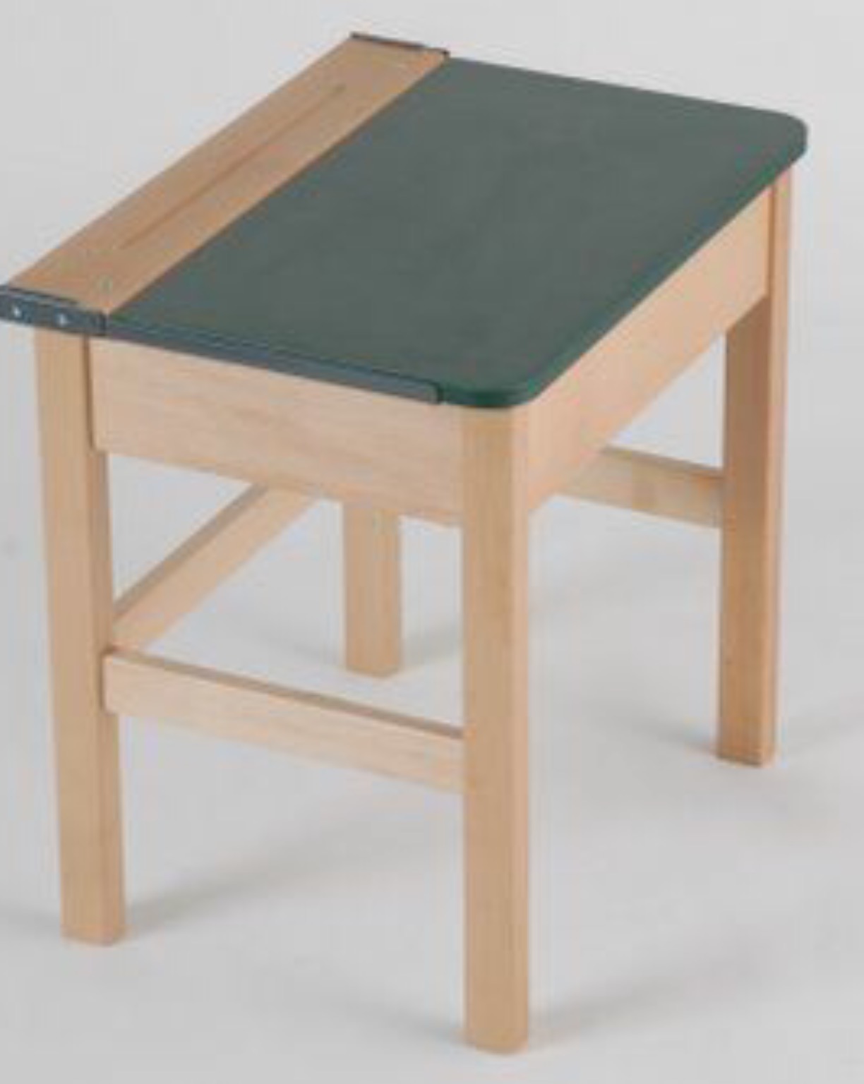 Beech Single Locker Wooden Desk Green  Top 650h or coloured top