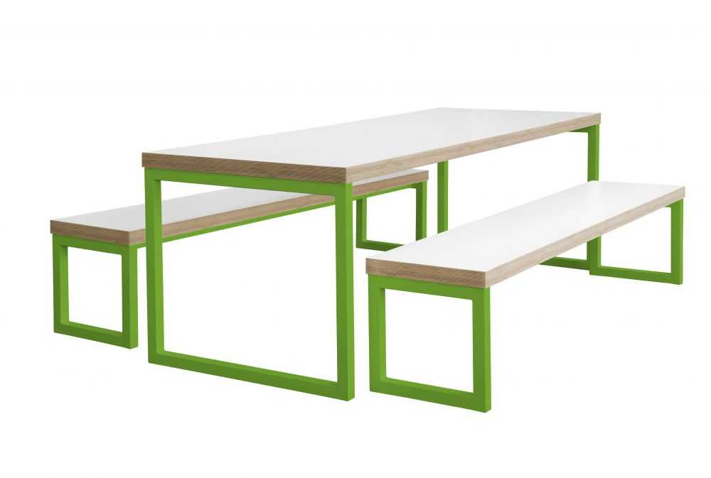 Dining  table sets with 2 bench seats 25 mm or 36 mm tops - 1200 , 1500 , 1800 and 2200 mm wide available 
