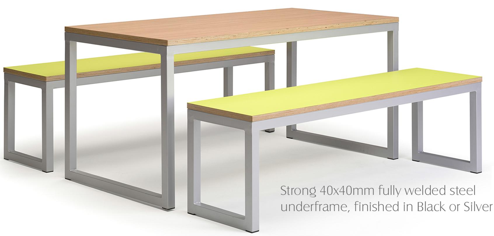 Dining  table sets with 2 bench seats 25 mm or 36 mm tops - 1200 , 1500 , 1800 and 2200 mm wide available 