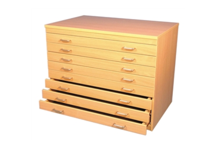 A1 Paper Storage Unit Beech 8 Drawers