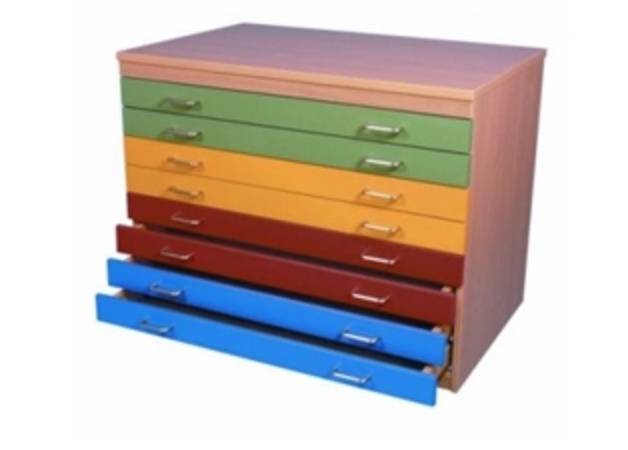 A1 Paper Storage Unit Eight Drawers Multicolour