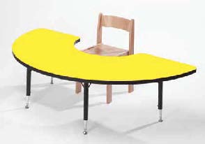 Arc Adjustable Classroom Table Blue 1550x1250x475h