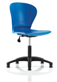 Academy Blue plastic swivel chair with castors or glides