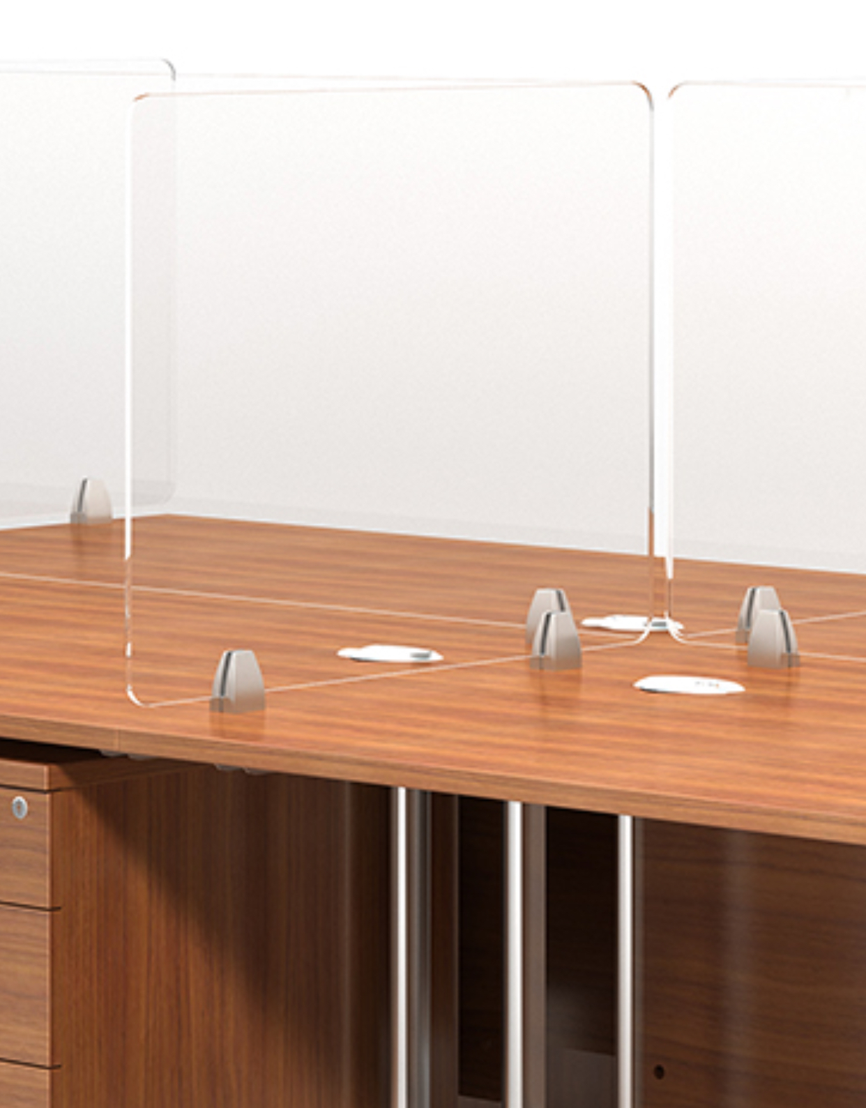 ACRYLIC PROTECTIVE DESK or COUNTER SCREEN 5 mm acrylic in various widths 800mm - 2000mm , 750 mm high with desk  brackets 