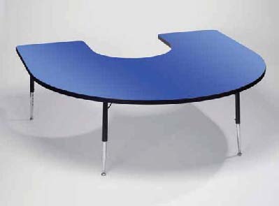 Horseshoe Adjustable  Table Blue 