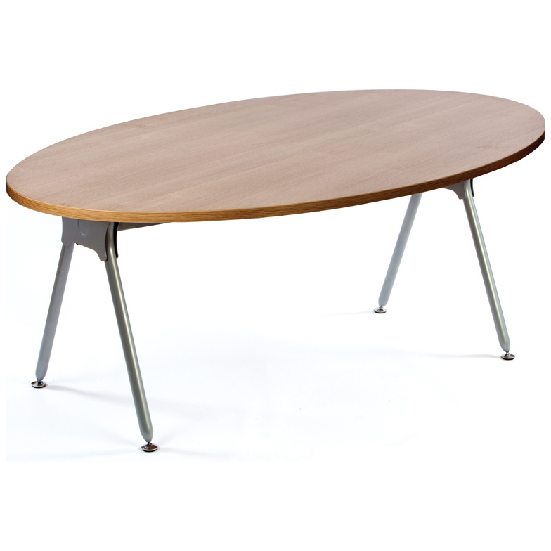 A frame Oval shape boardroom meeting table  in Beech , Oak , Walnut , Cherry , White or Grey