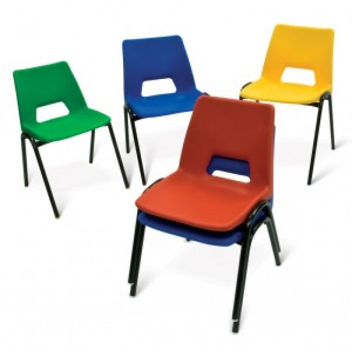 Advanced  4 leg frame poly chair with writing tablet 430 or 460 mm high