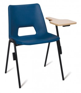 Advanced  4 leg frame poly chair with writing tablet 430 or 460 mm high