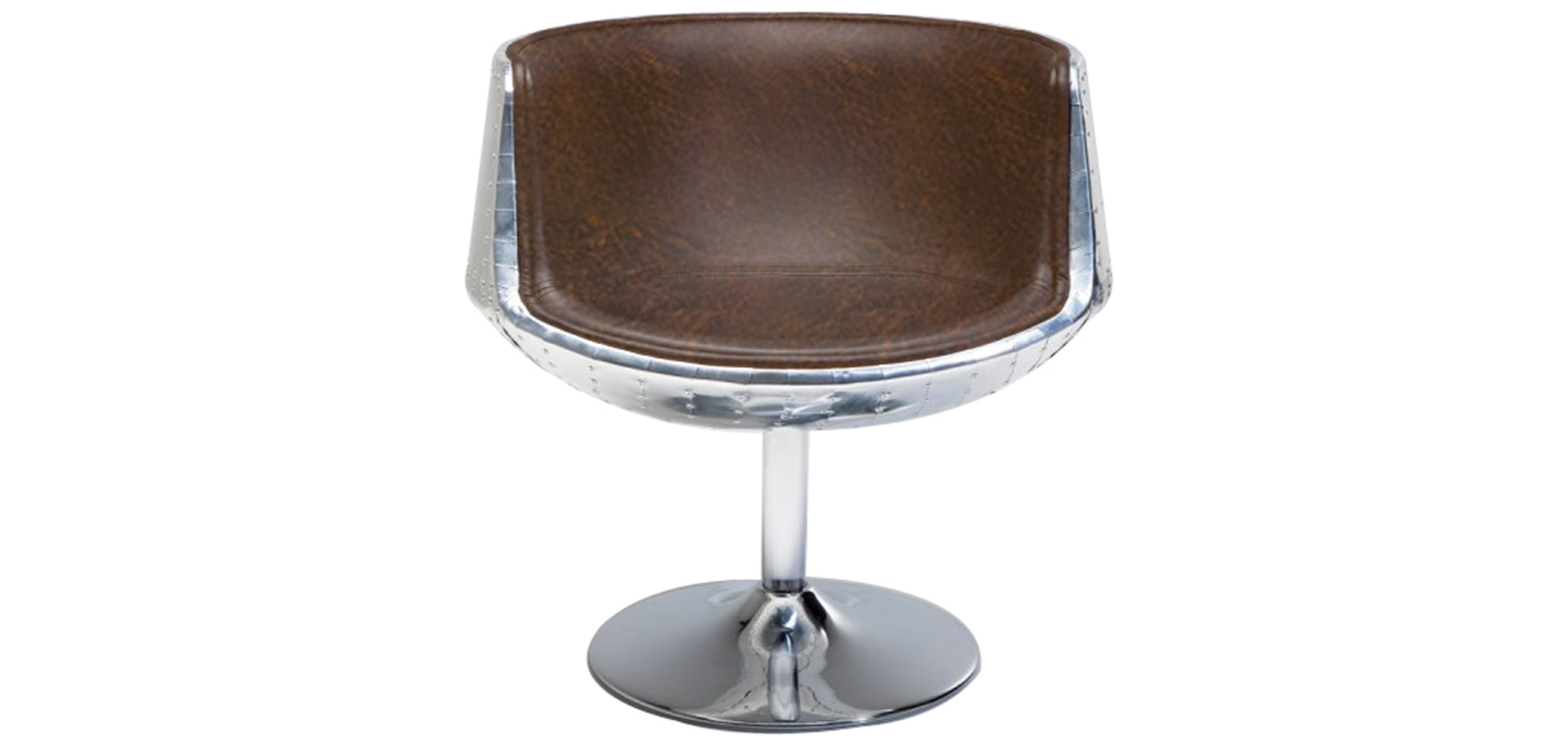 Aeronautical Brandy Glass Chair Brown Aged  Leather style