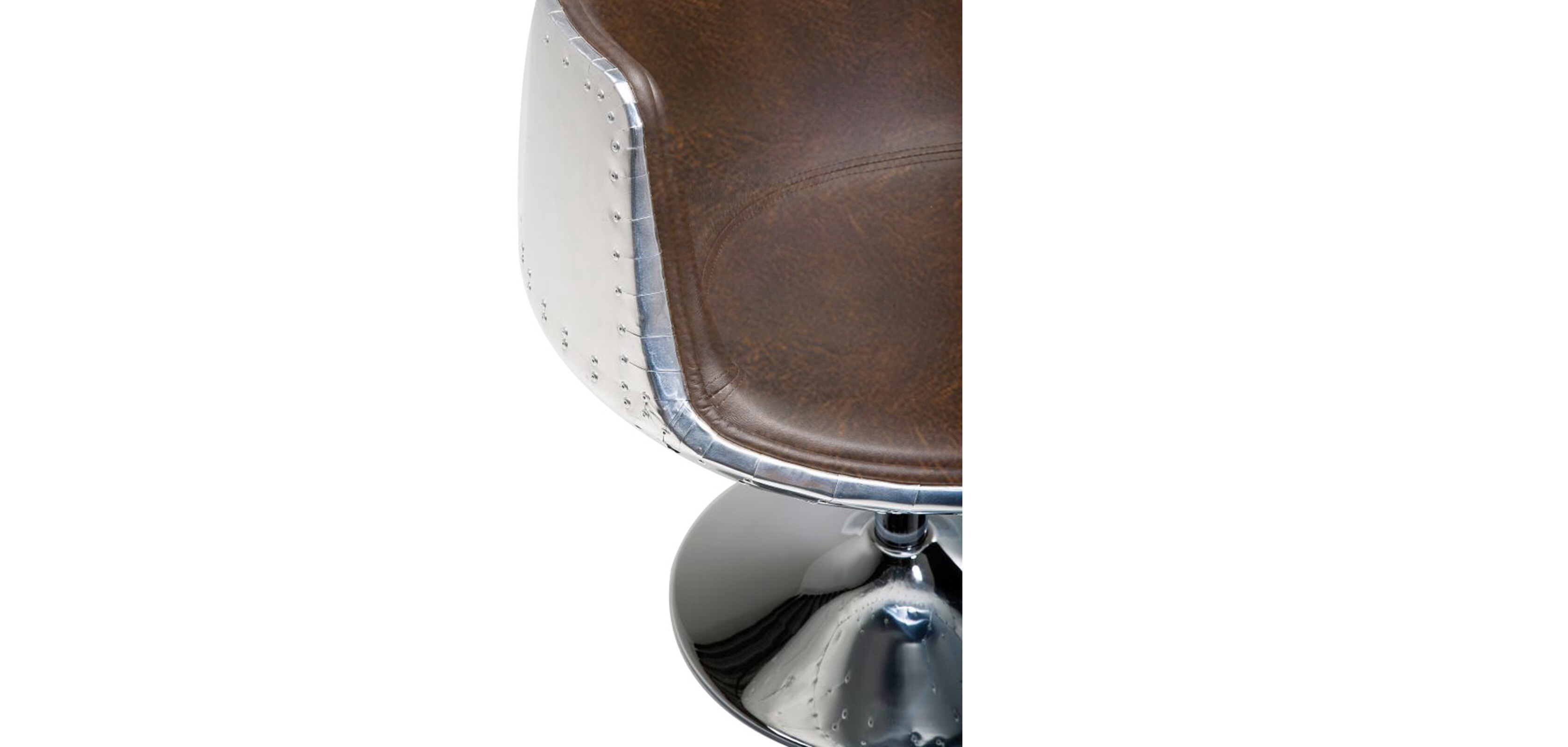 Aeronautical Brandy Glass Chair Brown Aged  Leather style